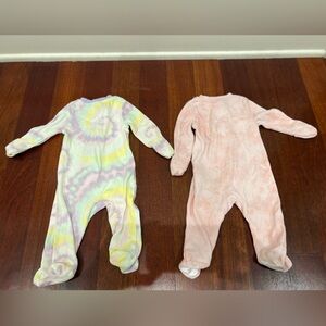 2 Sets of Tie Died Baby Girls Nike Printed Sleep & Play Coverall | Sz 3M